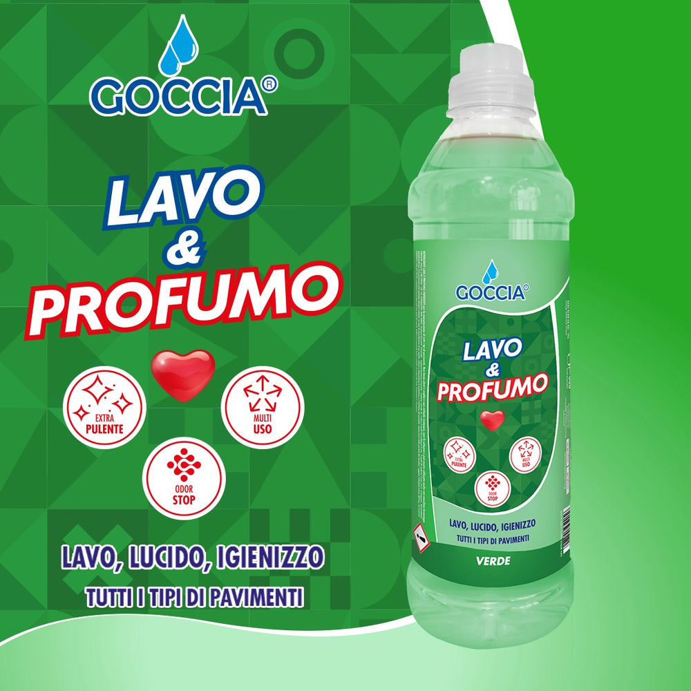 
                      
                        Detergente Pavimenti - Goccia - Lavo & Profumo - 900ml - Varie Fragranze
                      
                    