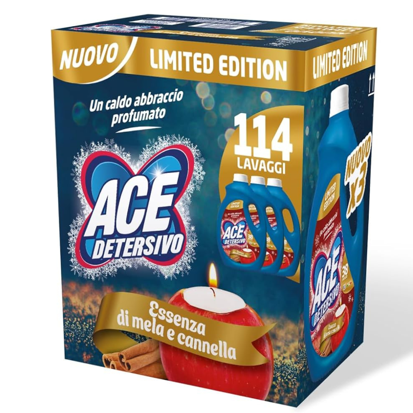 Detersivo Lavatrice - Ace - Limited Edition: Mela e Cannella - x3pz - 81 lavaggi