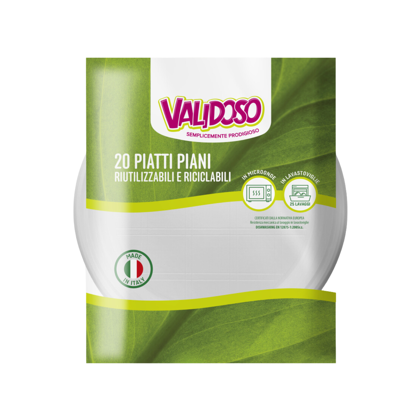 Piatti Riutilizzabili - Validoso - 20PZ - Piani/Fondi