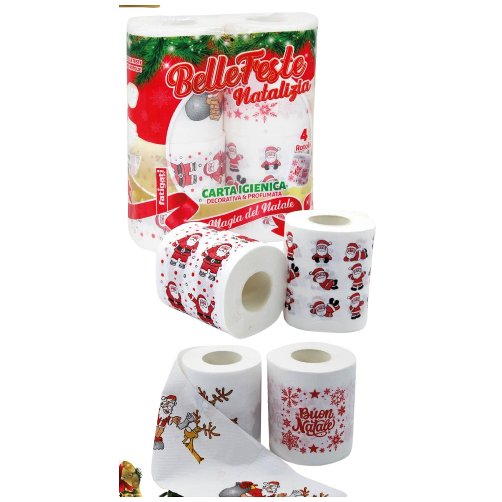 Carta Igienica Natalizia Profumata 2 veli - 4 rotoli - Fatigati