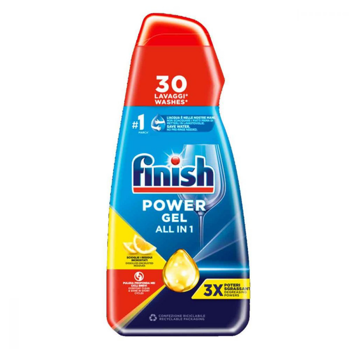 Gel Lavastoviglie - Finisch Power Gel All in 1 - Varie Fragranze - 600ml - 30 lav