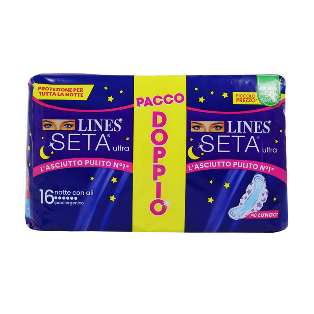 
                      
                        Assorbenti - Lines Seta Ultra - Pacco Doppio - Giorno/Notte/Lungo
                      
                    
