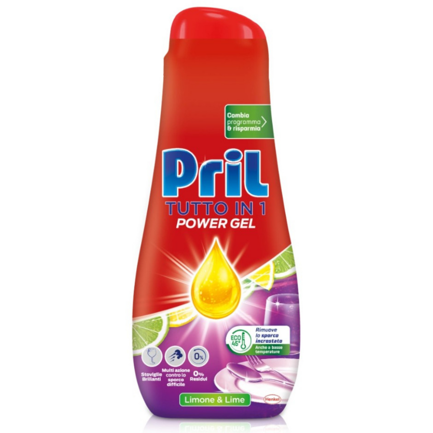 Gel Lavastoviglie - Pril Power Gel - Tutto in 1 - 35 lav - 630ml - Varie Fragranze